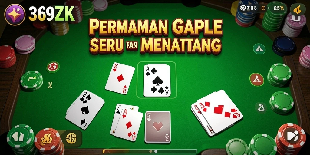 Tampilan utama gameplay Gaple yang seru di 369ZK.