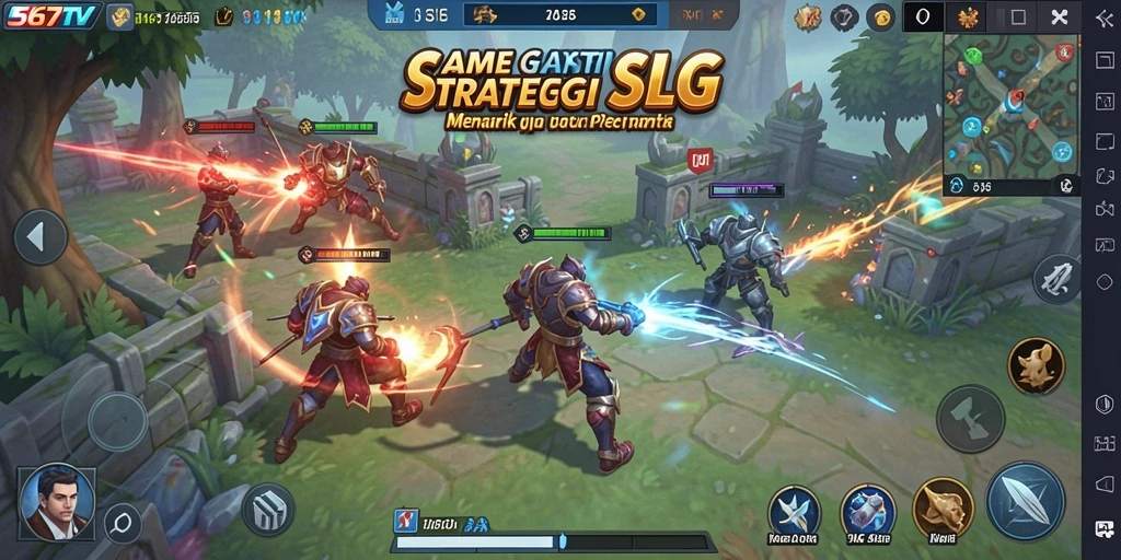 Tangkapan layar 567TV menunjukkan momen intens dalam gameplay SLG.