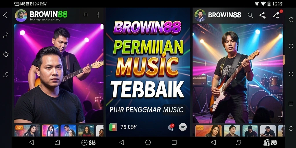 Tangkapan layar dari BROWIN88 yang menunjukkan gameplay musik yang menarik.