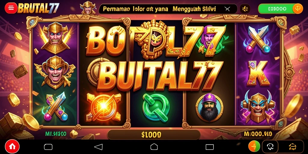 Screenshot gameplay BRUTAL77 menampilkan gulungan Slot yang memikat.