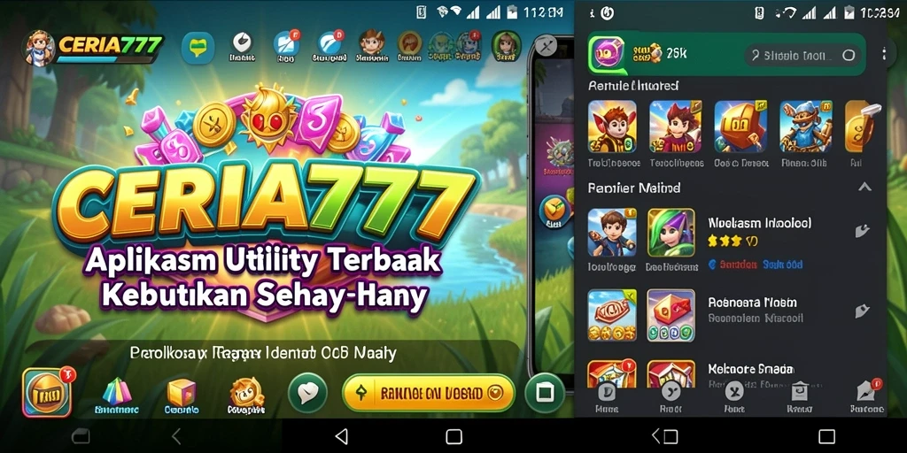 Tampilan utama CERIA777 dengan fitur Utility yang lengkap dan mudah digunakan.