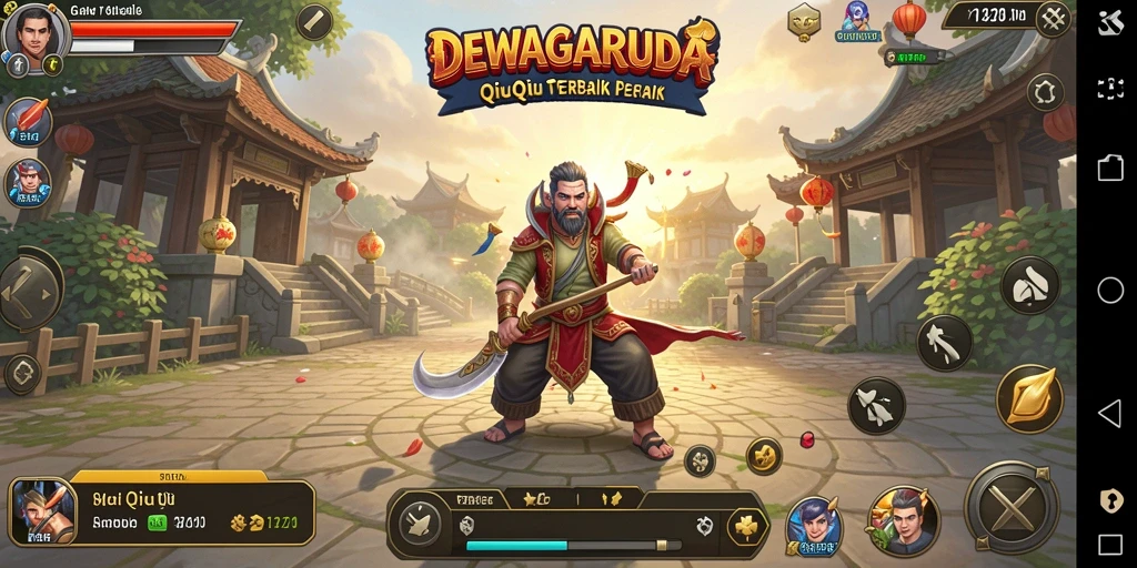 Screenshot gameplay DEWAGARUDA menampilkan momen seru QiuQiu.