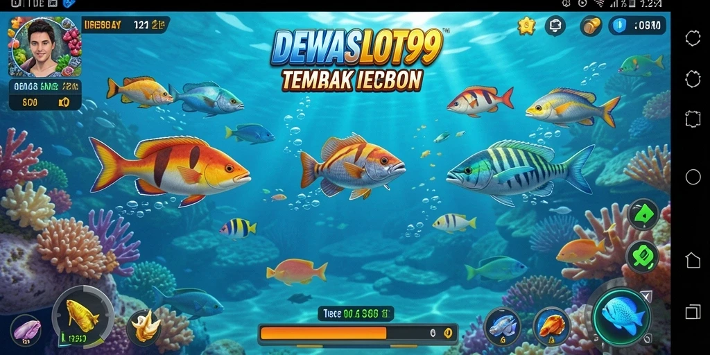 Screenshot DEWASLOT99 menampilkan aksi menembak ikan yang seru.