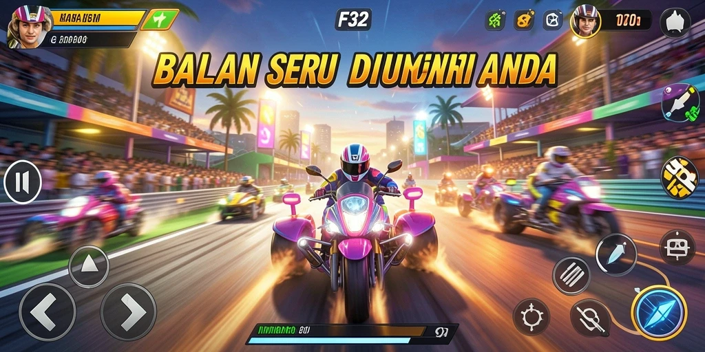 Gameplay F32 yang menegangkan dan realistis dalam balapan.