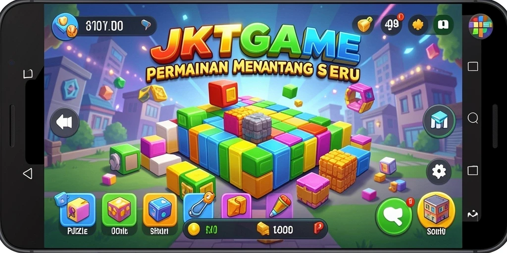 Tampilan gameplay menantang di JKTGAME dengan teka-teki menarik.