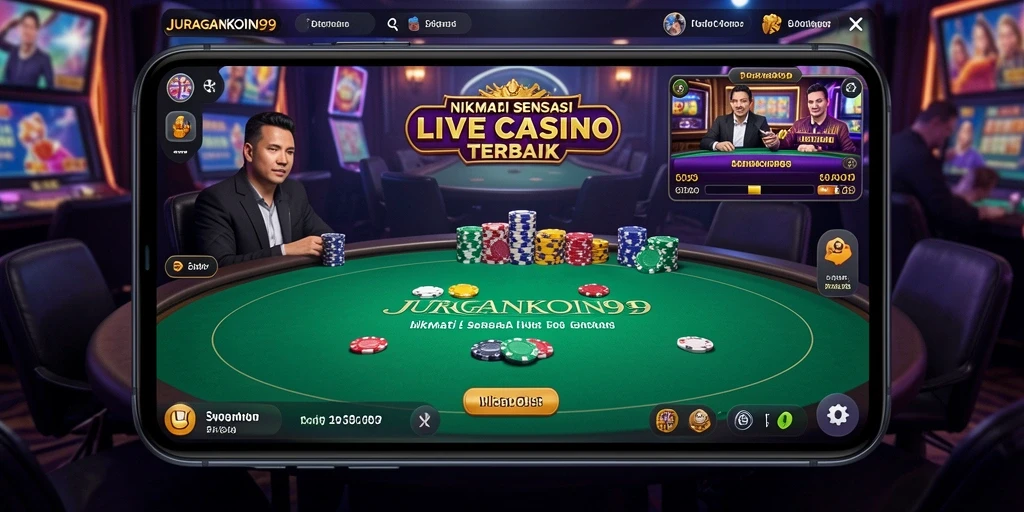 Tampilan gameplay Live Casino yang menarik di JURAGANKOIN99.
