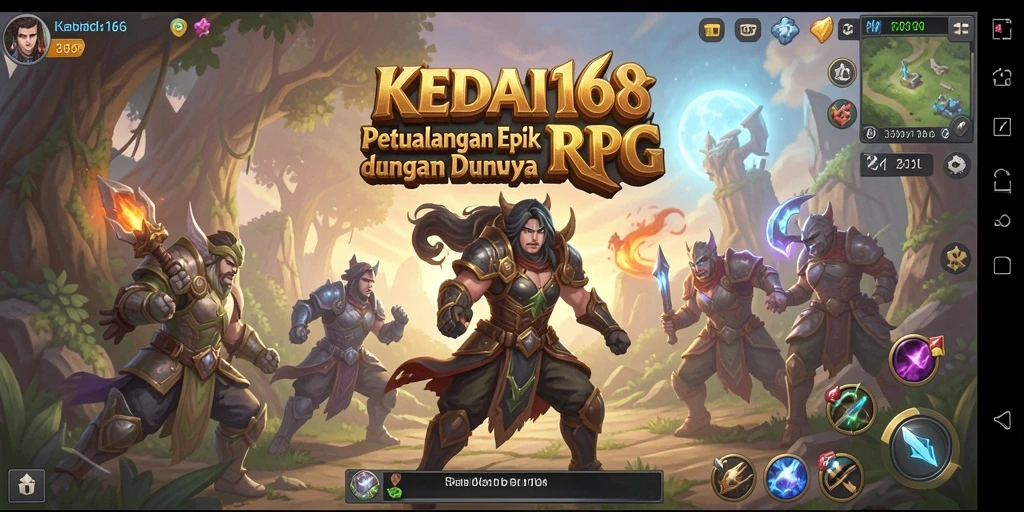 Screenshot gameplay menampilkan pertempuran seru di dunia KEDAI168.