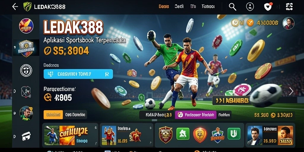 Tampilan utama LEDAK388 menampilkan taruhan Sportsbook yang menarik.