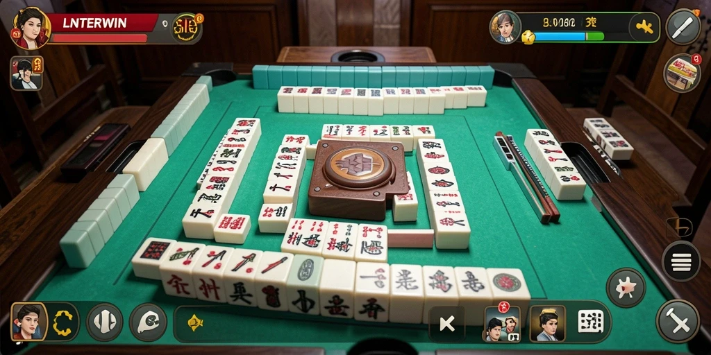 Tangkapan layar LNTERWIN menunjukkan gameplay Mahjong yang seru dan menantang.