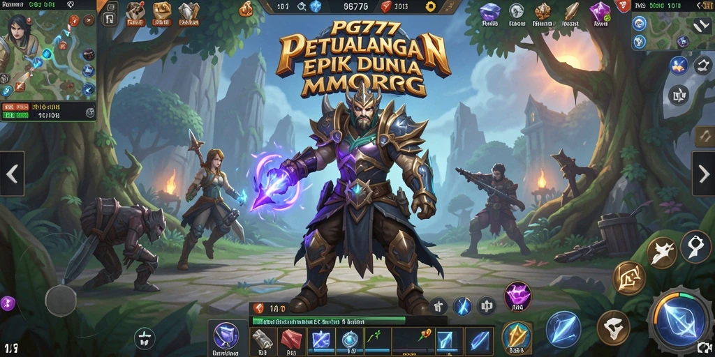 Tampilan screenshot PG777 yang menunjukkan aksi pertempuran MMORPG.