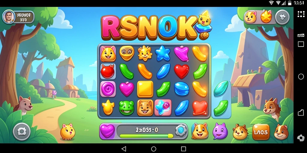 Tampilan gameplay seru dari game Match-3 RSNOK